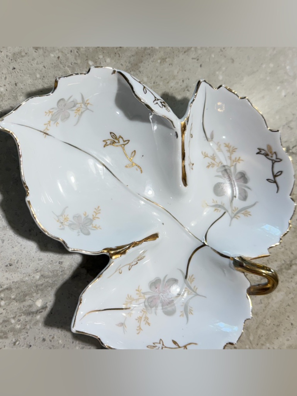 Vintage UCAGCO Japan Leaf Shape Porcelain Dish
